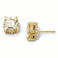 thumbnail image 1 of Sterling Silver Cheryl M Gold-plated White and Yellow CZ Post Earrings, 1 of 3