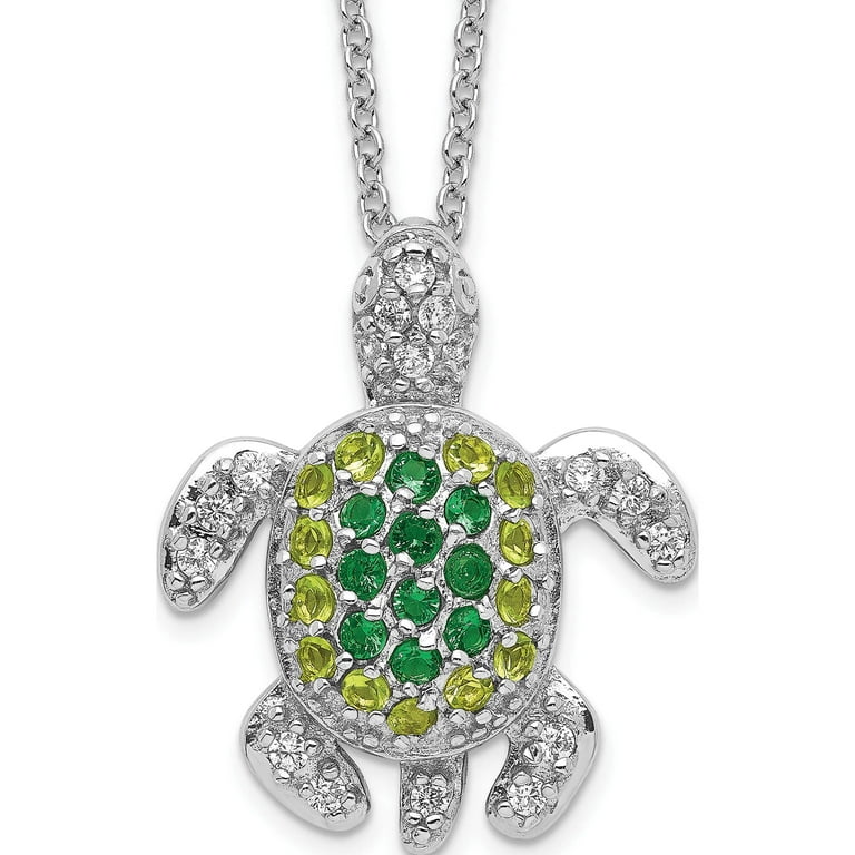Cheryl M Sterling Silver CZ Turtles Necklace Cheryl M Sterling Silver CZ Turtles Necklace