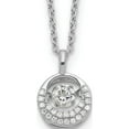 thumbnail image 1 of Sterling Silver Cheryl M Rhod-Pl Vibrant Cz Circle Necklace (18 X 9.65) Made In China qcm1432-18, 1 of 5