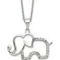 thumbnail image 1 of Sterling Silver Cheryl M Rhodium-Plated Cz Elephant Necklace (18.25 X 23.97) Made In China qcm1448-18.25, 1 of 5