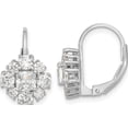 thumbnail image 1 of Sterling Silver Cheryl M Rhodium-Plated Fancy Cz Leverback Earrings (15 X 10) Made In China qcm119, 1 of 5