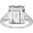 thumbnail image 1 of Sterling Silver Cheryl M Rhodium-Plated Fancy Emerald-Cut And Brilliant-Cut Cz Ringsize 9 (Width 12.15) - Jbsp, 1 of 5