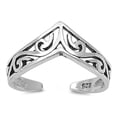 thumbnail image 1 of Sterling Silver Chevron Toe Ring Adjustable V Shape Midi Band .925 New Jewelry Female Unisex, 1 of 4