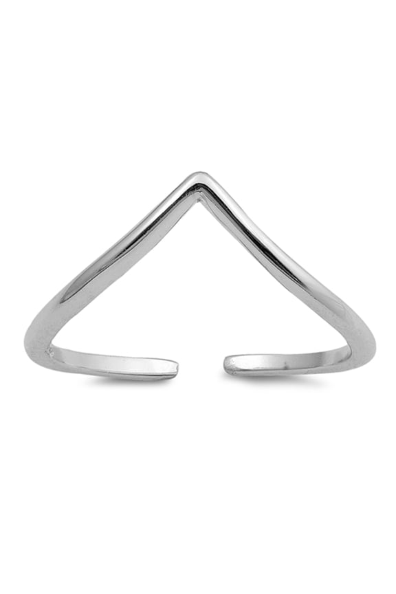 Sterling Silver Chevron Toe Ring Adjustable V Shape Midi Band 925 New Jewelry Female Unisex