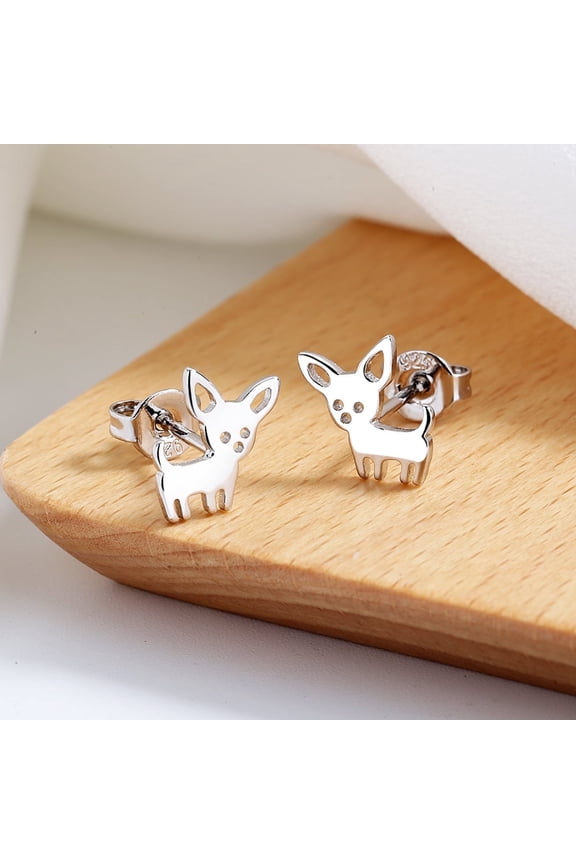 Sterling Silver Chihuahua Dog Earrings