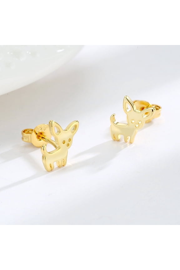 Sterling Silver Chihuahua Dog Earrings