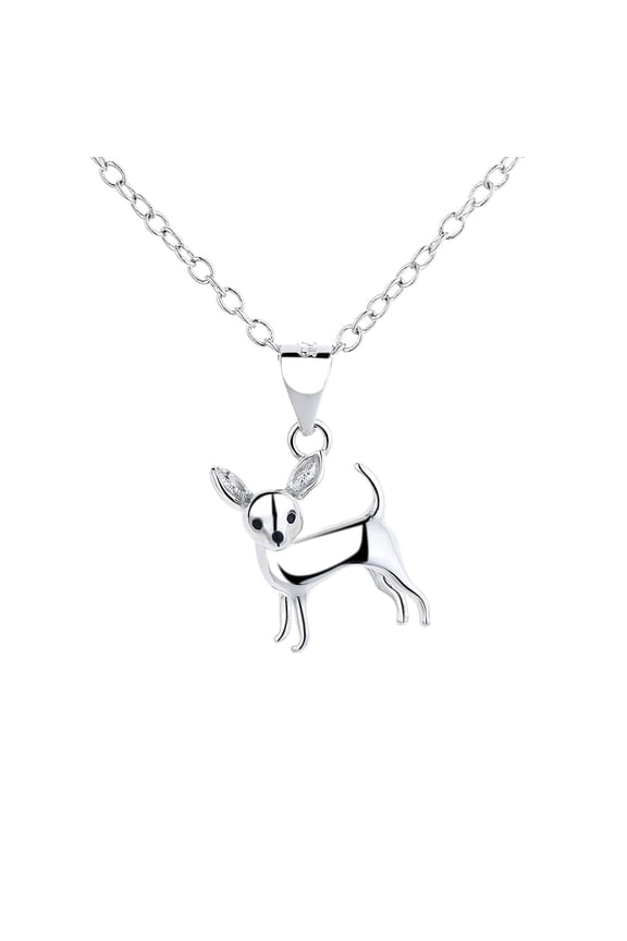 Sterling Silver Chihuahua Dog Pendant Necklace