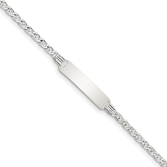 Sterling Silver Mini ID Bracelet - 4.7 Grams - 6 Inch - Lobster Claw - Measures 6mm Wide