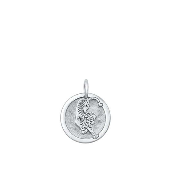 Sterling Silver Chinese Zodiac Tiger Pendant Astrological Charm 925 New Jewelry Female Unisex