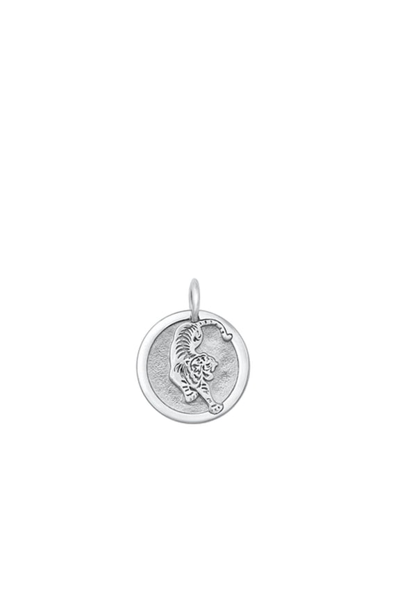 Sterling Silver Chinese Zodiac Tiger Pendant Astrological Charm 925 New Jewelry Female Unisex