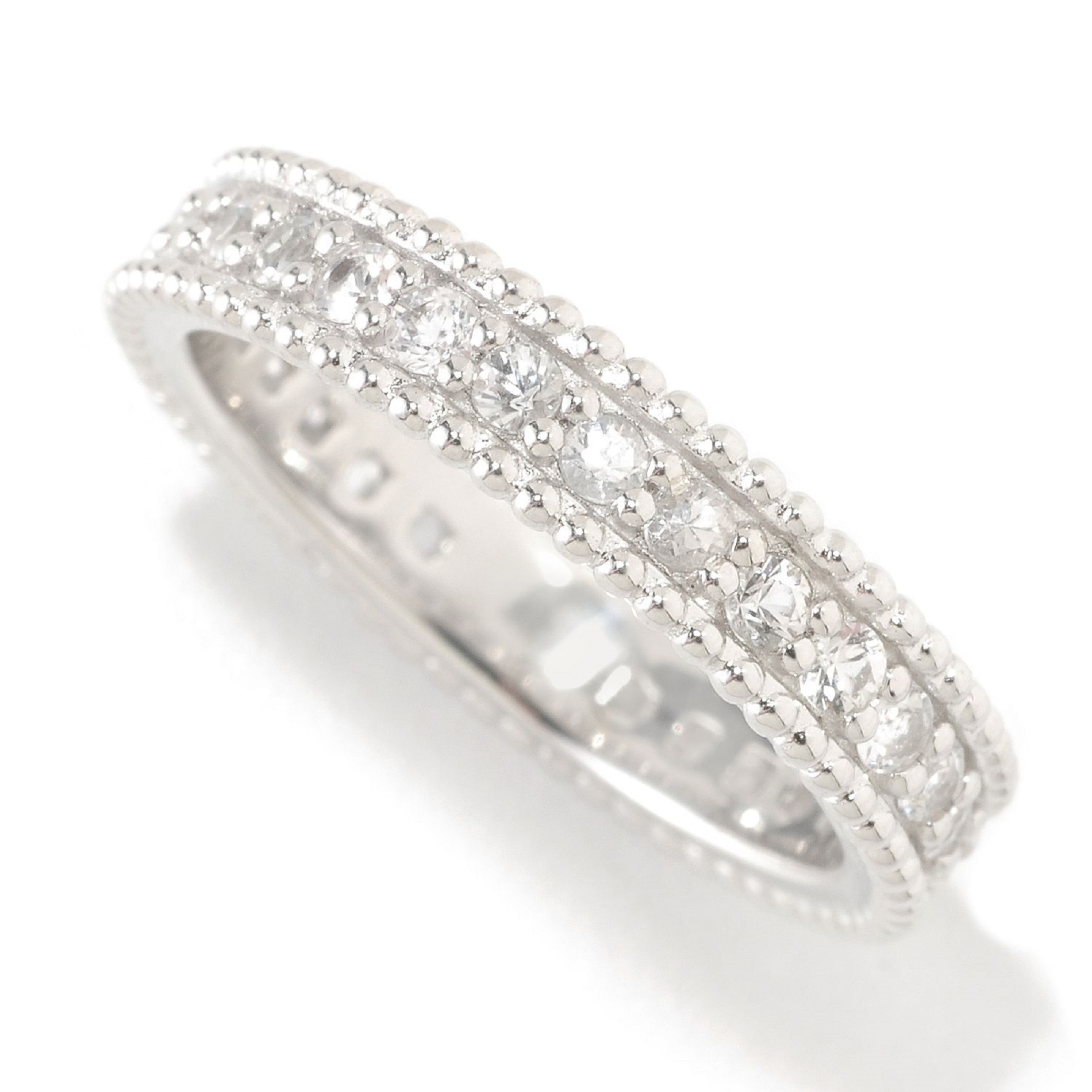 Sterling Silver Choice Of Gemstone Eternity Band Ring