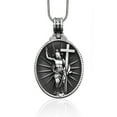 thumbnail image 1 of Sterling Silver Christ Risen Jesus Men Necklace, Christian Jesus Medallion, Religious Christ Jesus Man Pendant With Silver Chain, Men's Gift, 1 of 5