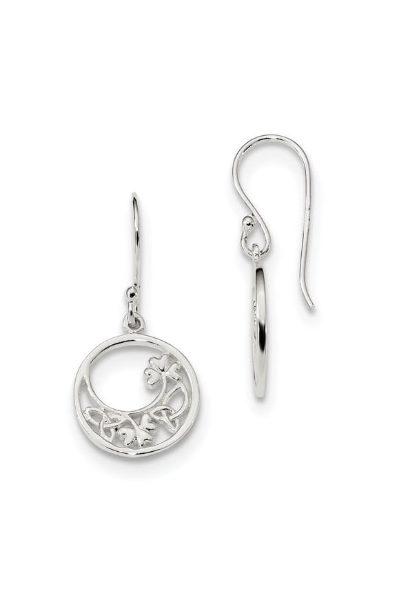 Sterling Silver Circle Clover and Celtic Knot Dangle Earrings Sterling Silver Earrings