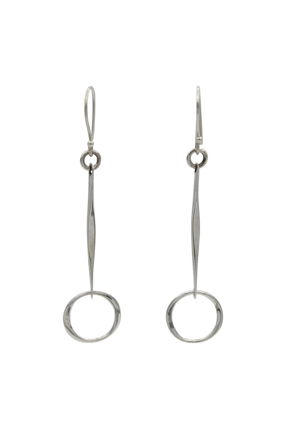 Sterling Silver Circle Drop Earrings