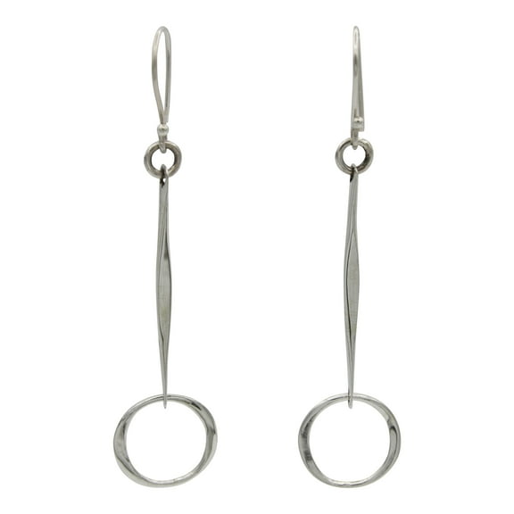 Sterling Silver Circle Drop Earrings