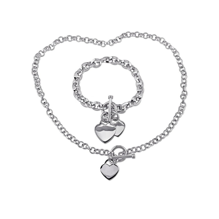 Everly Women s Sterling Silver Bracelet Jewelry Set Walmart