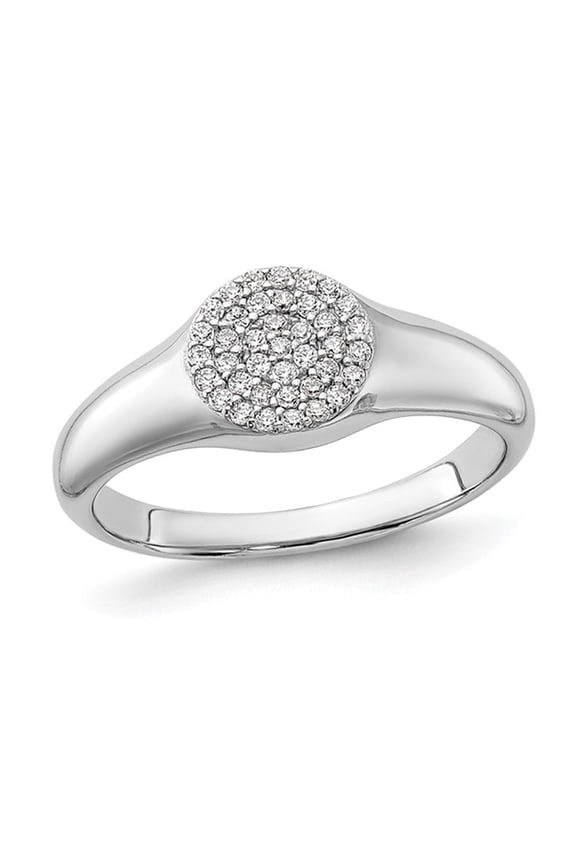 Sterling Silver Circle Ring with Micro Pave Synthetic Cubic Zirconia (CZ)s for Women