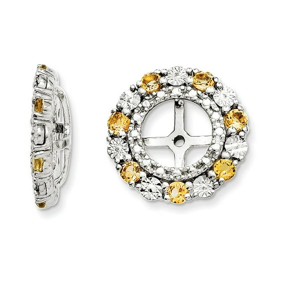 Sterling Silver Rhodium Citrine Earring Jacket QJ129NOV