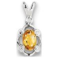 thumbnail image 1 of Sterling Silver Citrine and Diamond Pendant - .010 dwt .37 cwt - Measures 17x8mm Wide, 1 of 2