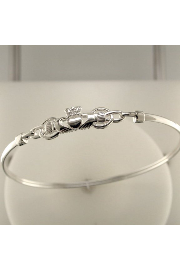 Sterling Silver Claddagh Bangle