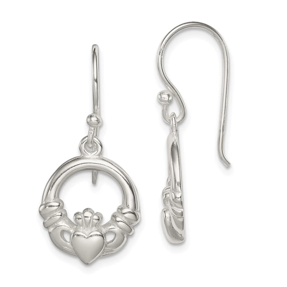 Sterling Silver Claddagh Dangle Earrings Sterling Silver Earrings