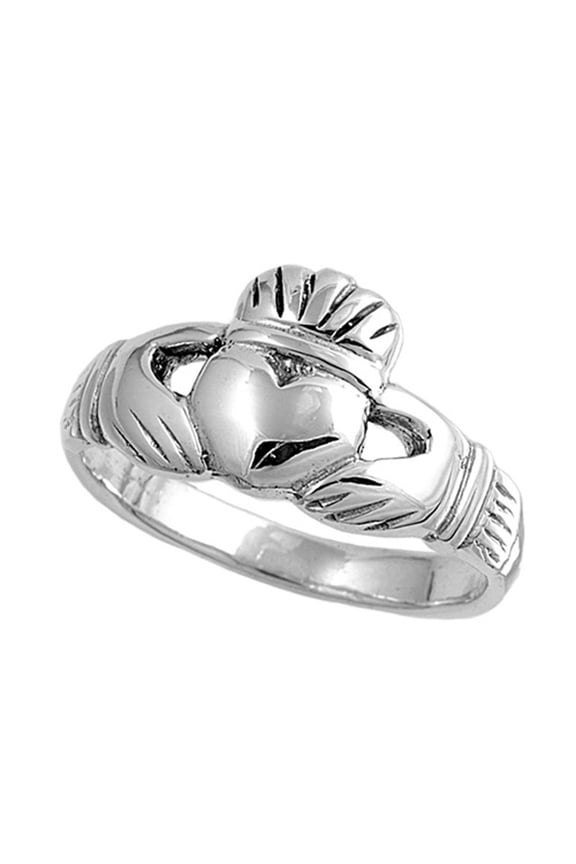 Sterling Silver Claddagh Ring 11mm ( Size 5 to 10)