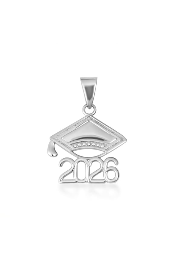 Sterling Silver Class Of 2026 Graduation Cap Pendant