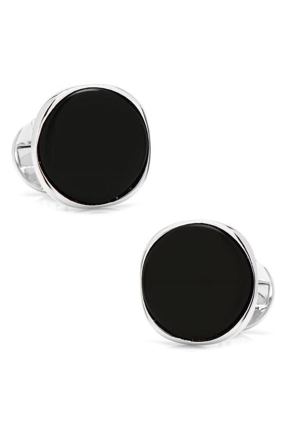 Sterling Silver Classic Formal Onyx Cufflinks