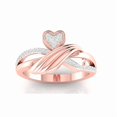 thumbnail image 1 of Auory Moissanite Cluster Heart Shape Engagement Ring, 18k Rose Gold Plated Spilt Shank Ring for Women, 1 of 10
