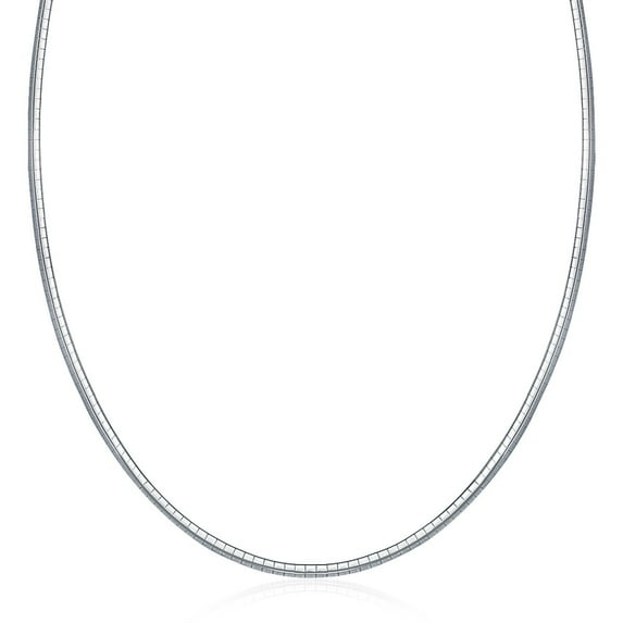 Sterling Silver Classic Omega Chain Necklace 3.0mm 16 in
