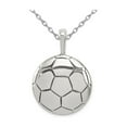 thumbnail image 1 of Sterling Silver Classic Soccer ball (Football) Charm Pendant Necklace with Chain for Men, 1 of 5