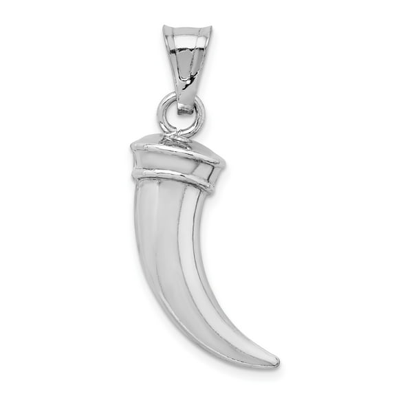 Sterling Silver Claw Pendant Necklace for Men and Unisex, Tribal Fang Horn Design, Gothic Biker Boho Talisman Symbolizing Strength Protection and Primal Energy