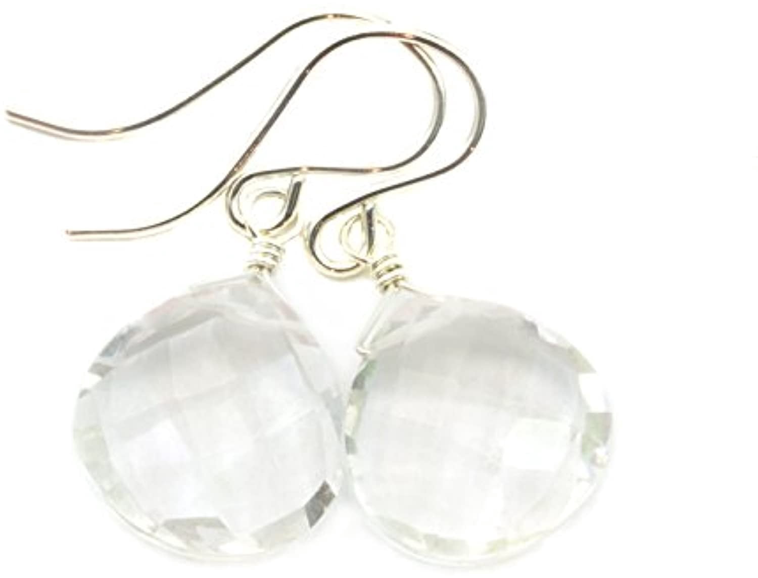 Sterling Silver Clear Crystal Quartz Faceted Heart Drop Dangle Earrings Designed for Adult Women