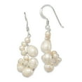 thumbnail image 1 of Sterling Silver Clear Crystal White Freshwater Cultured Pearl Earrings - Measures 44x7mm Wide, 1 of 2
