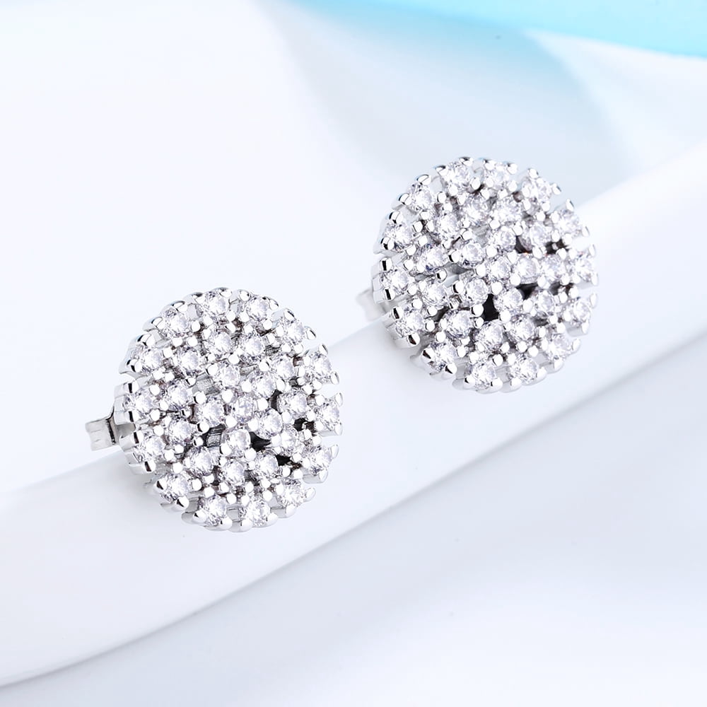 EEF41ASGLC Antique Silver Crystal Cluster Stud Earrings Glacier main image 0