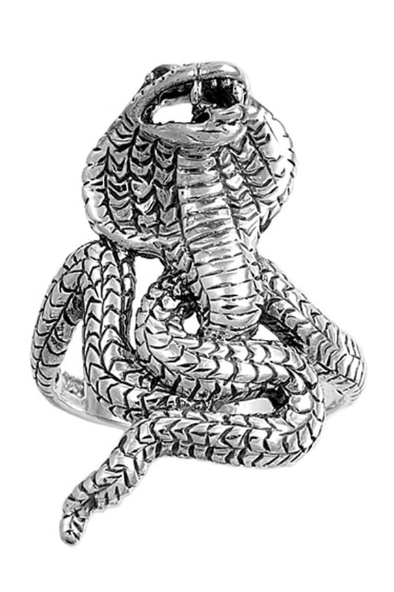 Sterling Silver Cobra Ring 27mm ( Size 5 to 10)
