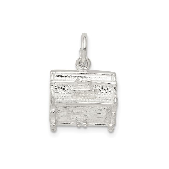 Sterling Silver Coffin Pendant with Bow and Handles for Men and Women, Gothic Memorial Charm for Necklace or Bracelet, Spiritual Mourning Jewelry, Christian Casket Symbol