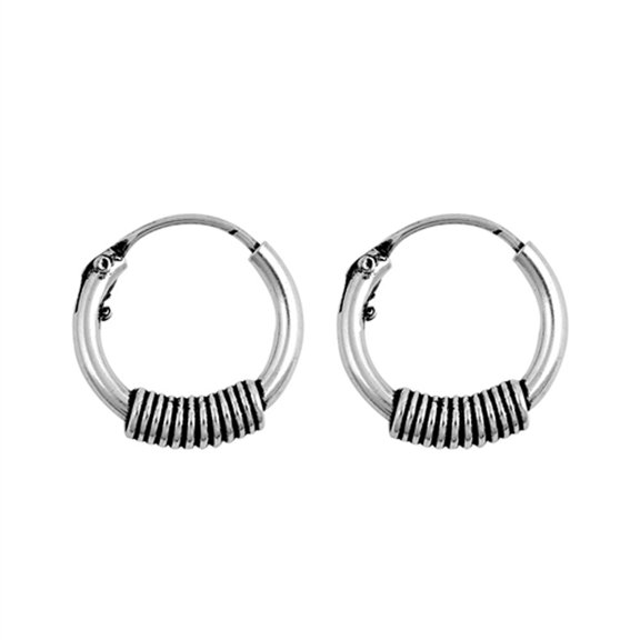 Sterling Silver Coil Wrap Hoop Statement High Polish Modern Earrings 925 New Jewelry Female Unisex
