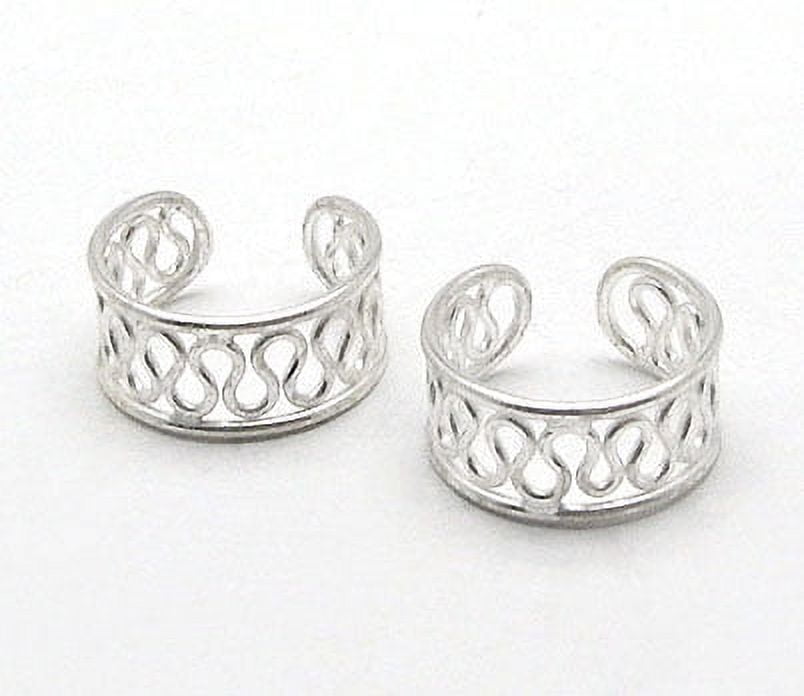 SILVER INSANITY Sterling Silver Coiled Wirework Ear Cuff Pair Earrings