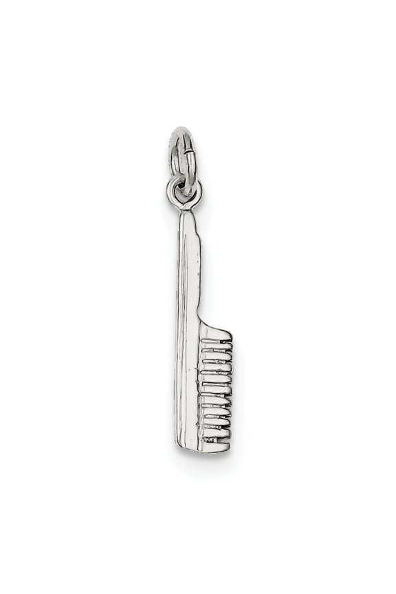 925 Sterling Silver Solid Polished Comb Charm 24x5mm Wide Pendant Necklace for Women - 1.3 Grams