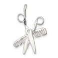 thumbnail image 1 of Sterling Silver Comb  Scissors Charm, 1 of 1