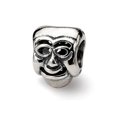 thumbnail image 1 of Sterling Silver Comedy Mask Bead - Antiqued & Polished, 1 of 1