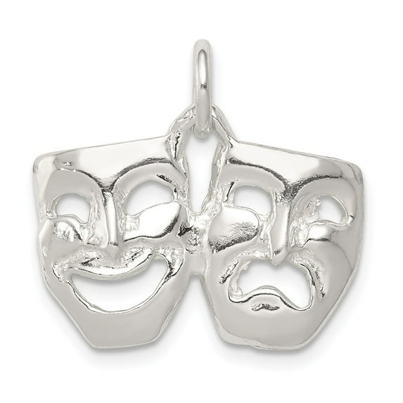Sterling Silver Comedy/Tragedy Charm Pendant