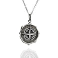 thumbnail image 1 of Sterling Silver Compass Wax Seal Pendant Necklace, 18" Chain, 1 of 4