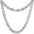 thumbnail image 1 of Sterling Silver Concave Cut 5mm Valentin Chain Bracelet for Men Nickel Free Italy 8 inch, 1 of 1