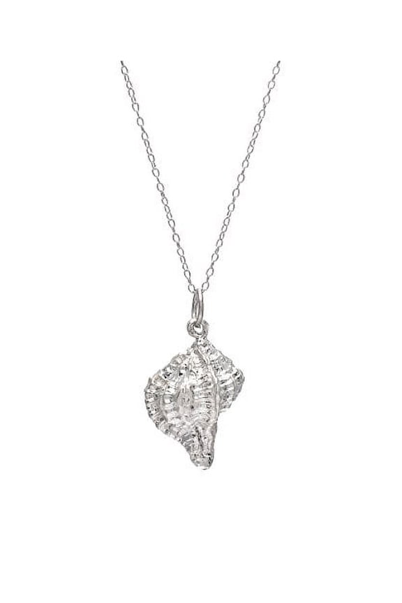 Sterling Silver Conch Shell Pendant Necklace, 18"