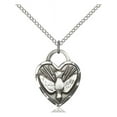 thumbnail image 1 of Sterling Silver Confirmation Heart Pendant 3/4 x 5/8 inches with Sterling Silver Lite Curb Chain, 1 of 1