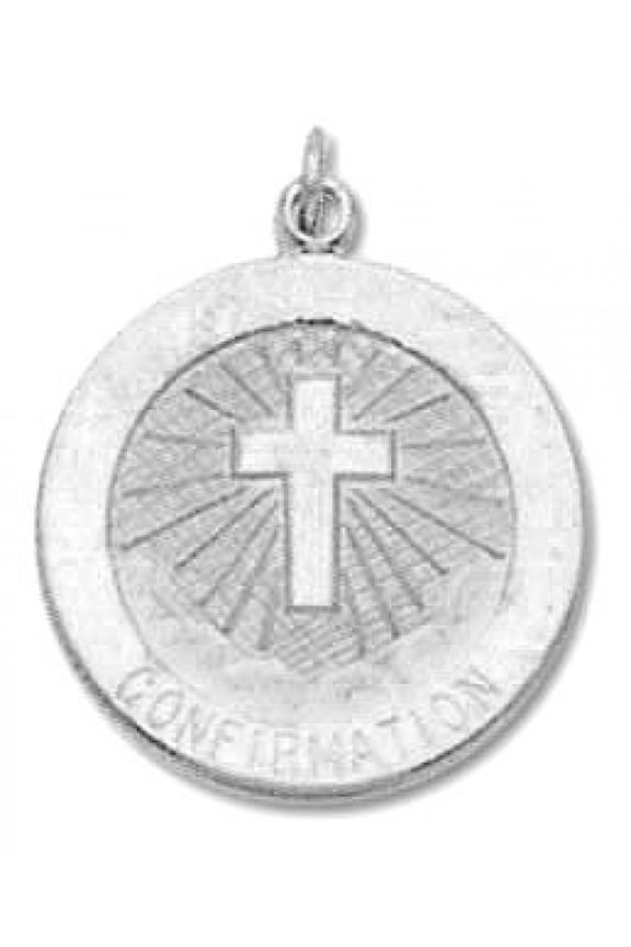 Sterling Silver Confirmation Religious Medal - 1/2 inch (12.0mm) Sterling Silver