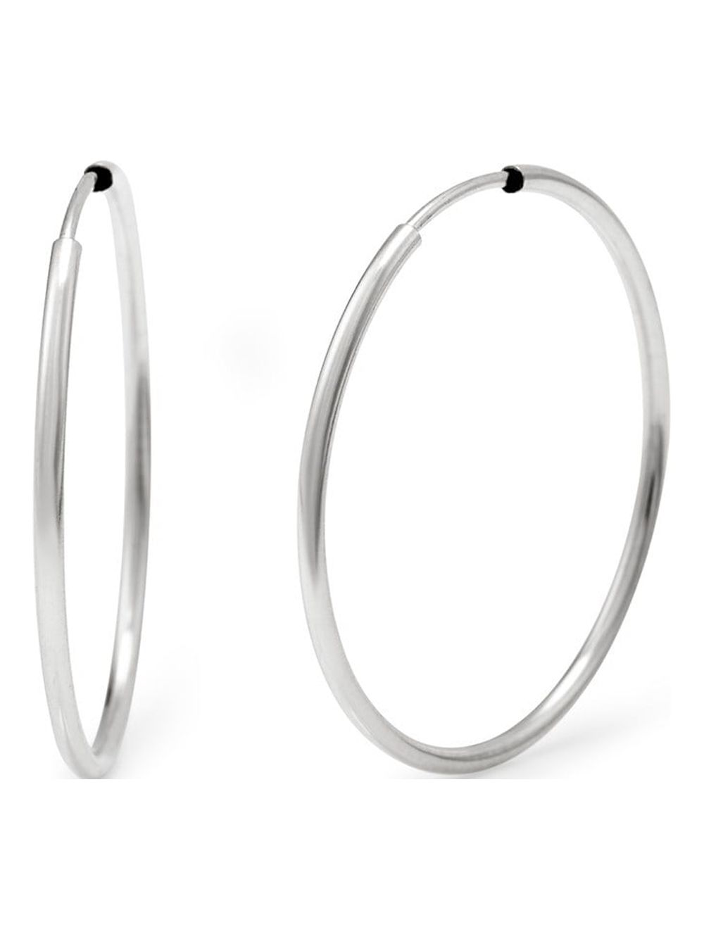 Sterling Silver Continuous Hoop Earrings 1 inch