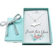 Sterling Silver Cool Shark Necklace for Women. Shark Week Necklace. Beach Jewelry Shark Gifts for Women